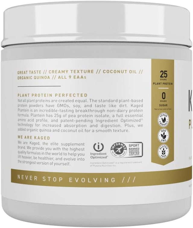 Kaged Plant Protein Powder | Vegan | Cinnamon Roll | Plantein | Organic Pea Protein Powder with Enhanced Absorption | 15 Servings