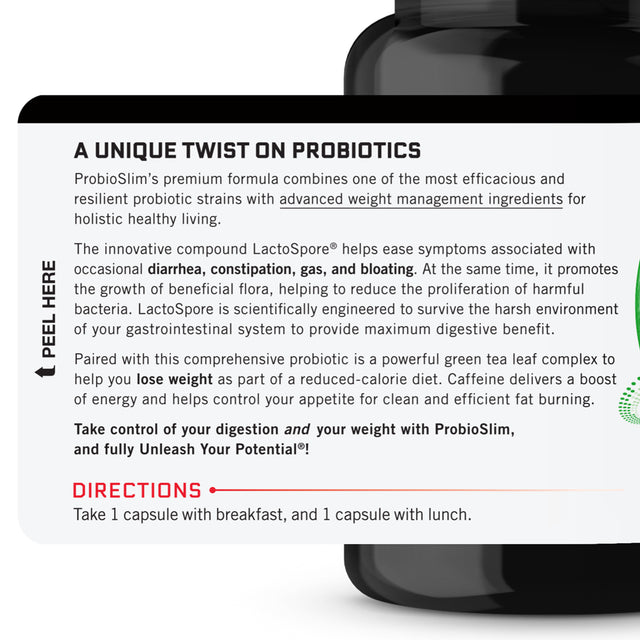 Force Factor Probioslim Probiotic Weight Loss Supplement for Women and Men, 30 Capsules