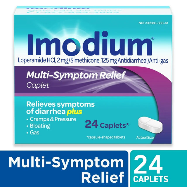 Imodium Multi-Symptom Relief Anti-Diarrheal Medicine Caplets, 24 Ct.