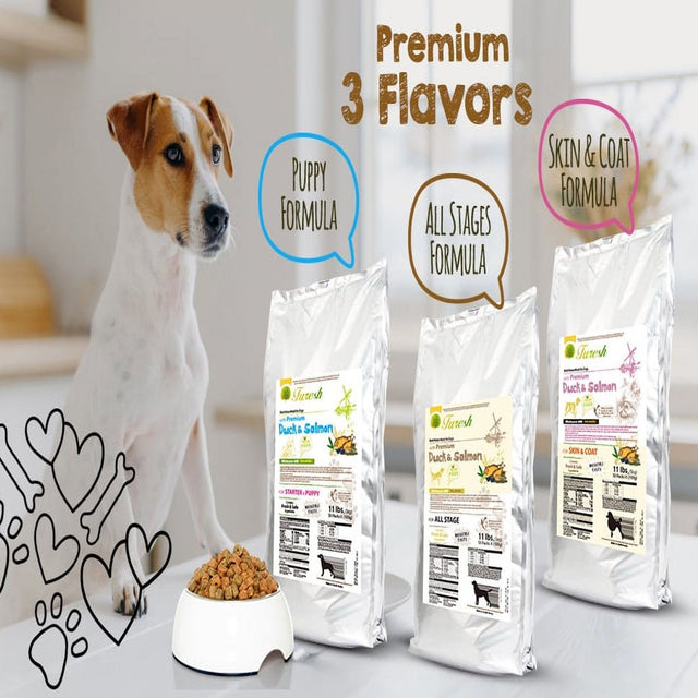 Alpha Dog Series All Natural Limited Ingredients Premium Dry Dog Food Kibble, Duck and Salmon Recipe, Complete Balanced Health, for Puppies and Small and Medium Breed Dogs, (All Stages) 11-Pound Bag