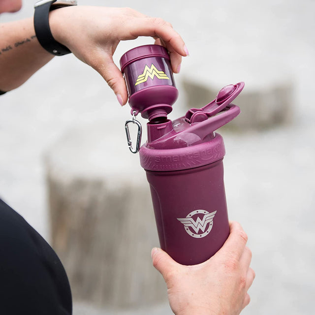 Justice League Protein Powder Storage Container 50G Protein Shaker Bottle Funnel – 110Ml BPA Free Wonder Woman Gifts DC Comics Protein Shakes Bottle Storage for Women