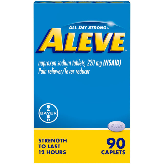 Aleve Caplets Naproxen Sodium Pain Reliever, 90 Count
