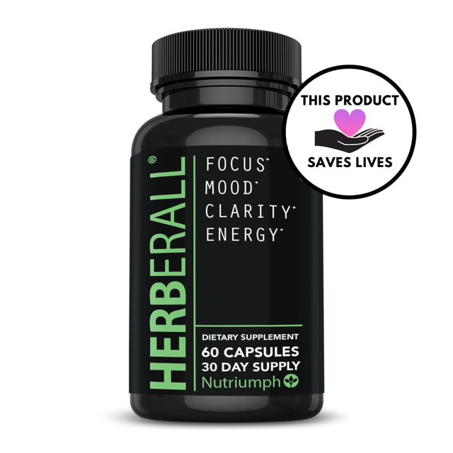 Nutriumph HERBERALL Brain Supplement, Boost Memory, Focus & Energy - 60 Capsules
