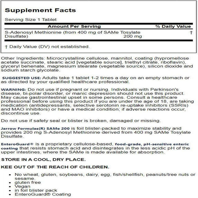 Jarrow Formulas, Inc. Vegan Naturally Derived Same 200 Regular Strength