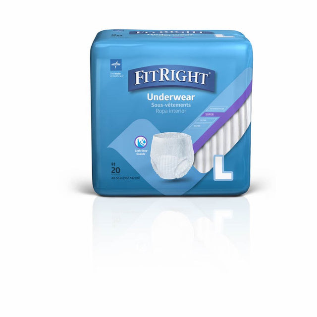 Fitright Super Adult Incontinence Underwear, Large, 20 Ct, Maximum Absorbency