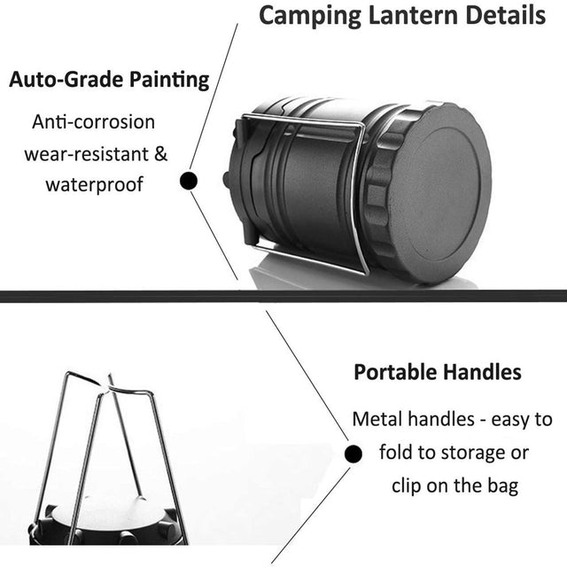 G & F Ultra Bright LED Lantern 2-Pack for Hiking and Camping - Long-Lasting, 800 Lumens Light Output - Battery-Powered Outdoor Lanterns