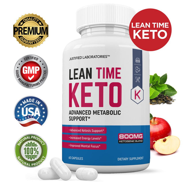 Justified Laboratories Lean Time Keto 1200MG Pills Includes Apple Cider Vinegar Gobhb 60 Capsules