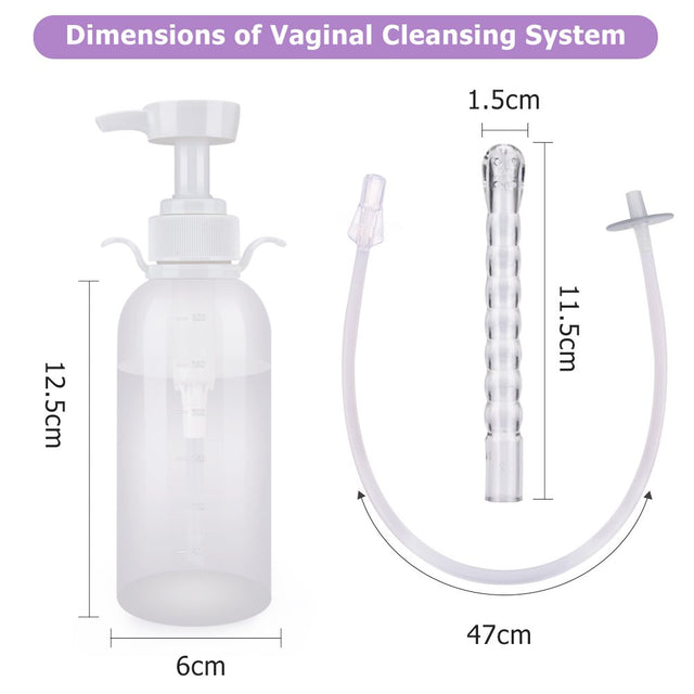 Hailicare Enema Kit - 300Ml Anal or Vaginal Douche Cleaner Kit for Men or Women with 2 Nozzle Tips - Easy to Use and Comfortable Cleaner