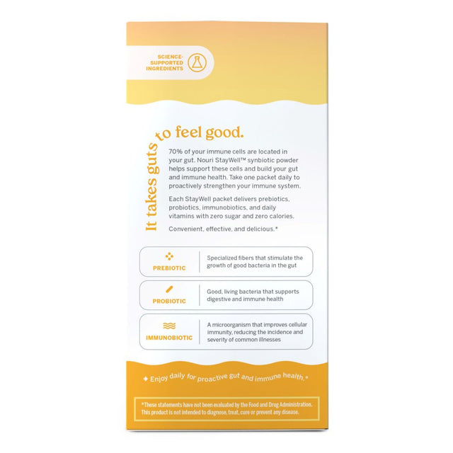 Nouri Stay Well Digestive and Immunity Blend Stick Pack, Lemonade Flavor, 14 Count