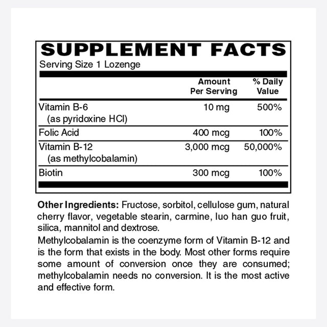 Holly Hill Health Foods, Methyl B-12, Cherry, 50 Lozenges