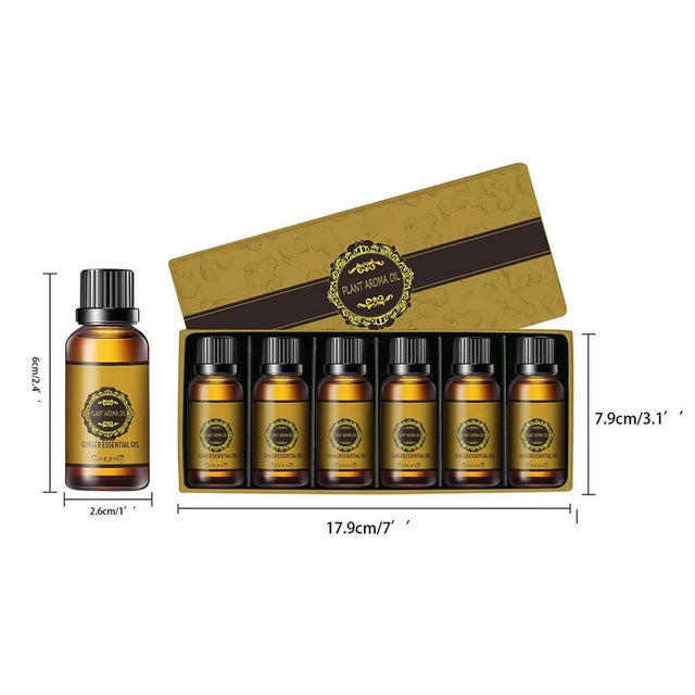 Ginger Essential Oil,Belly Drainage Ginger Oil, Lymphatic Drainage Ginger Oil, Slimming Tummy Ginger Oil, Relieves Muscle Swelling and Pain(10Ml/Bottle, 6 Bottle)