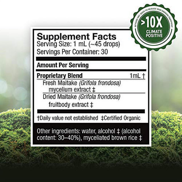 Host Defense, Maitake Extract, Mushroom Supplement, Plain, 1 Fl Oz