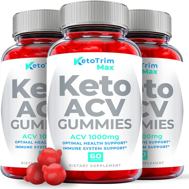 (3 Pack) Keto Trim Max Keto ACV Gummies - Supplement for Weight Loss - Energy & Focus Boosting Dietary Supplements for Weight Management & Metabolism - Fat Burn - 180 Gummies