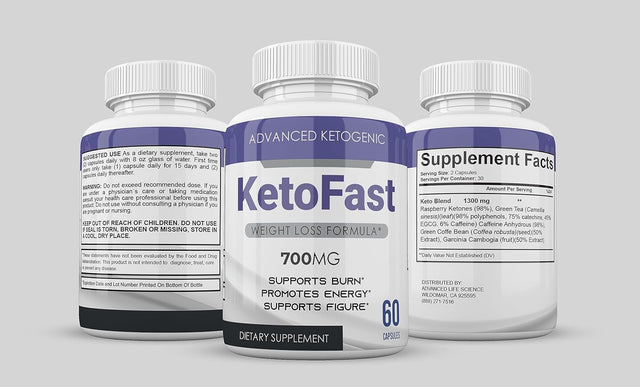 (Official) Keto Fast 700, Strong Advanced Formula 1300Mg, Made in the USA, (3 Bottle Pack), 90 Day Supply