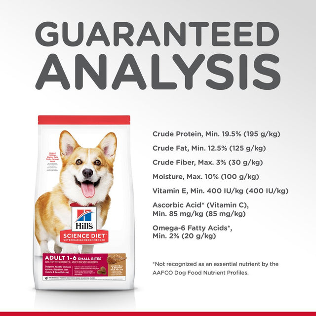 Hill'S Science Diet Adult Small Bites Lamb Meal & Brown Rice Recipe Dry Dog Food, 4.5 Lb Bag