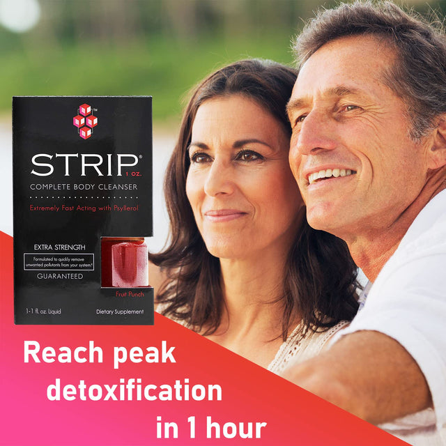 Wellgenix Strip Natural Detox Cleanser Fruit Punch Concentrated Extra Strength 1Oz (2 Pack)