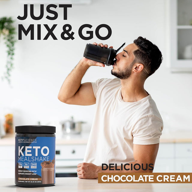 Keto Science Ketogenic Meal Shake Chocolate Dietary Supplement, Rich in Mcts and Protein, Keto and Paleo Friendly, Weight Loss, (14 Servings), 20.49 Oz Packaging May Vary