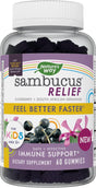Nature’S Way | Sambucus Relief Kids Gummies, Reactive Support, South African Geranium, with Elderberry, Vitamin C & Zinc | 60 Gummies