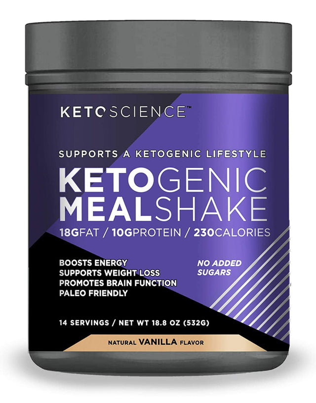 Keto Science Ketogenic Meal Shake, Vanilla, 18.8 Oz (Pack of 2)