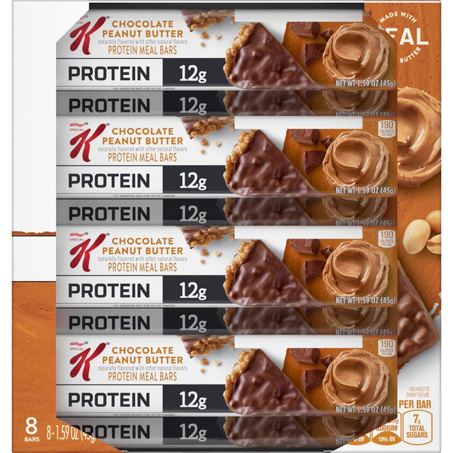 Kellogg'S Special K Chocolate Peanut Butter Chewy Protein Bars, Ready-To-Eat, 12.7 Oz, 8 Count