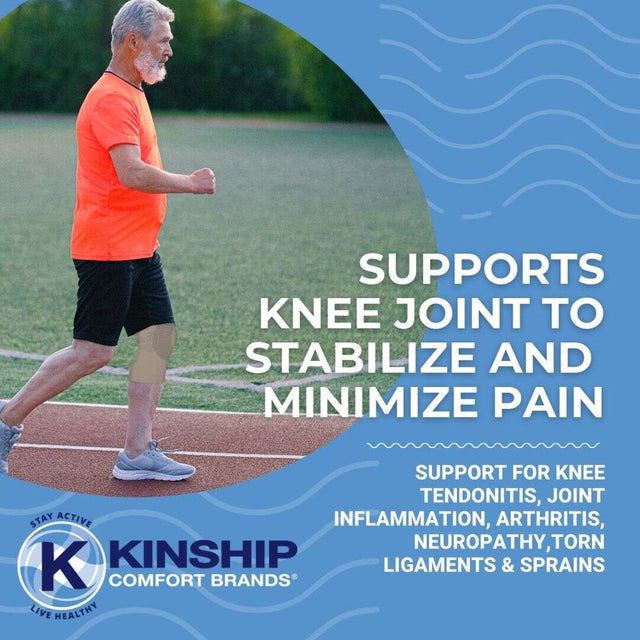 Kinship Comfort Brands Knee Brace Compression Support Sleeve for Meniscus Tear, Arthritis, Running, Joint Pain Relief & Injury Recovery | 2 Pack
