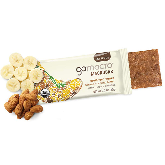 Gomacro Macrobar Organic Vegan Snack Bars - Granola + Coconut and Banana + Almond Butter (2.3 Ounce Bars, 12 Count)