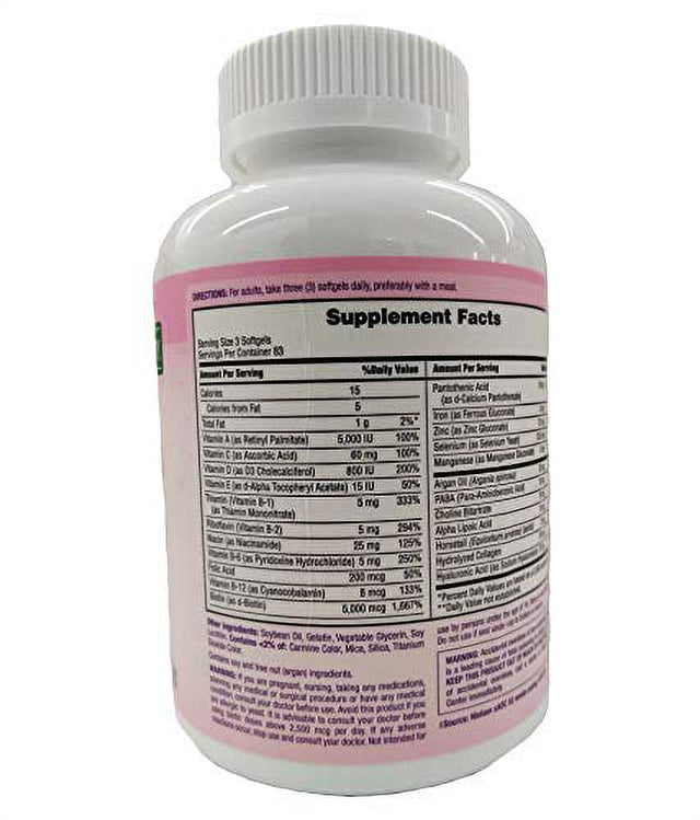 Nature'S Bounty Hair Skin and Nails 5000 Mcg of Biotin - 250 Coated Softgels Regular & Extra Strength