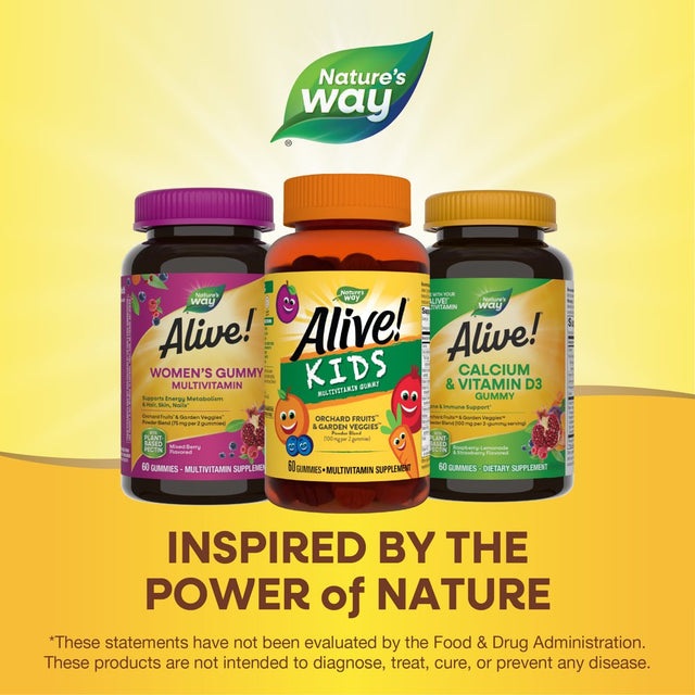 Alive! Kid'S Daily Multivitamin Gummies, Supports Growth and Development*, Fruit Flavored, 60 Count