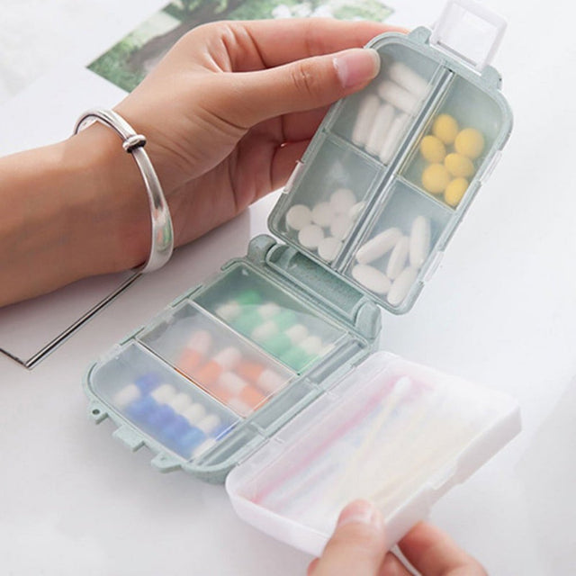 3 Layer Portable Travel Organizer Pill Box Health Medicine Drug Case-10 Pieces