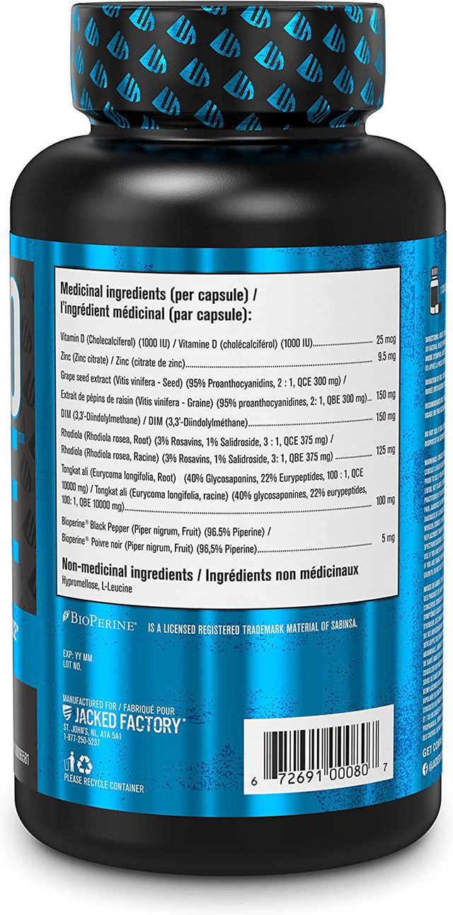 Jacked Factory Androsurge Estrogen Blocker for Men + Primasurge Testosterone Booster for Men + N.O. XT Nitric Oxide Booster + Build XT Muscle Builder