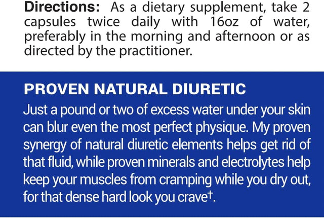 Gaspari Nutrition Proven Diuretic, Professional Bodybuilding Supplement, Sheds Water Fast, Gives the Dry Look, Natural Ingredients, No Cramping (80 Capsules)