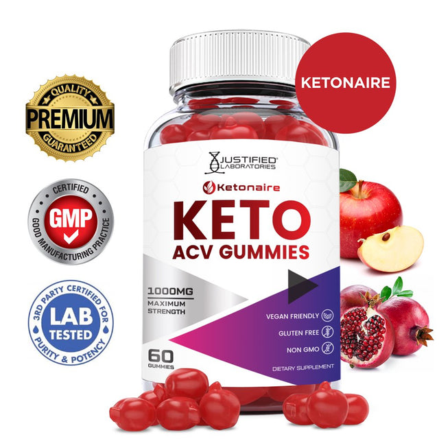 Ketonaire Keto ACV Gummies 1000MG Dietary Supplement 60 Gummys