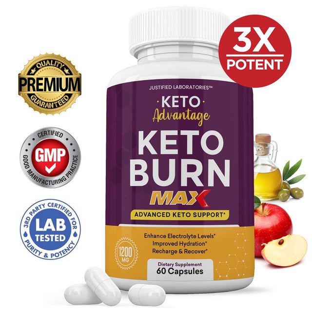 Keto Advantage Keto Burn Max 1200MG Includes Gobhb 60 Capsules