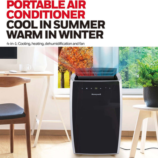 Honeywell Portable Air Conditioner W Heat Pump, Dehumidifier & Fan, Cools & Heats Rooms up to 700 Sq. Ft. W Remote & Advanced LED Display, MN4HFS9