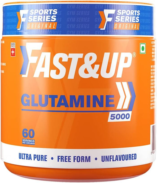 FAST&UP Glutamine Supplement - 5G Micronized L-Glutamine - Muscle Growth and Recovery - 30 Servings - Unflavoured