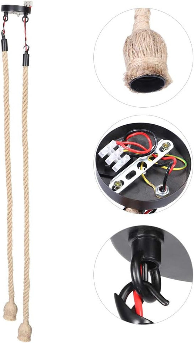 Hemp Rope Lamp, 85V-265V Pendant Lamp for Home Decoration, DIY Accessories, Industrial Opportunity for Homes