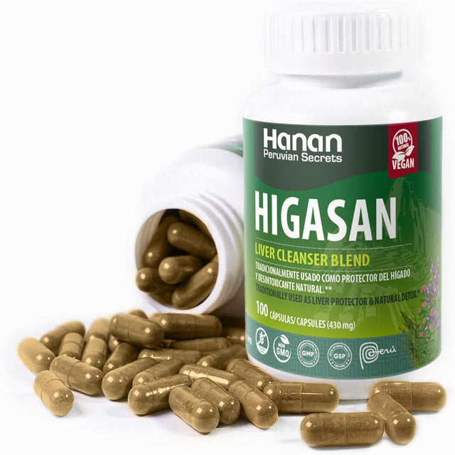 Hanan Higasan Liver Cleanser Blend | 100 Capsules | Naturally Aids in Supporting Healthy Liver Function & Promote Normal Cholesterol Levels