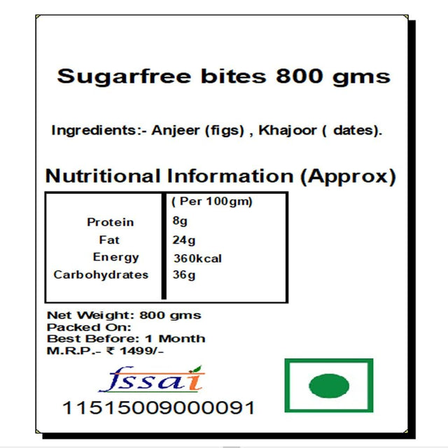 Jaiccha Ghasitaram Pack of 4 (200 GMS) - Sugarfree Bites 800 GMS in Brown Paper Pouch