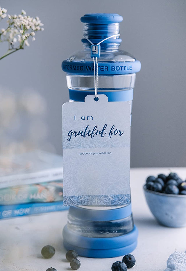 I9Bottle Blue - Structured Water, Glass Water Bottle, Relieve Stress, Super Hydration, Increases Physical Fitness, Body Detox, Chakra Balancing, Increases Strength, Spiritual Gifts, Meditation