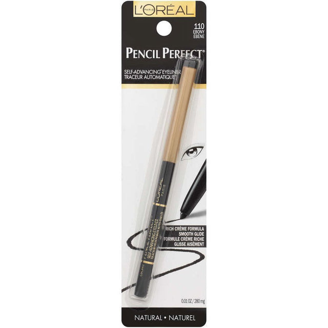 L'Oreal Paris Pencil Perfect Self Advancing Eyeliner, Ebony