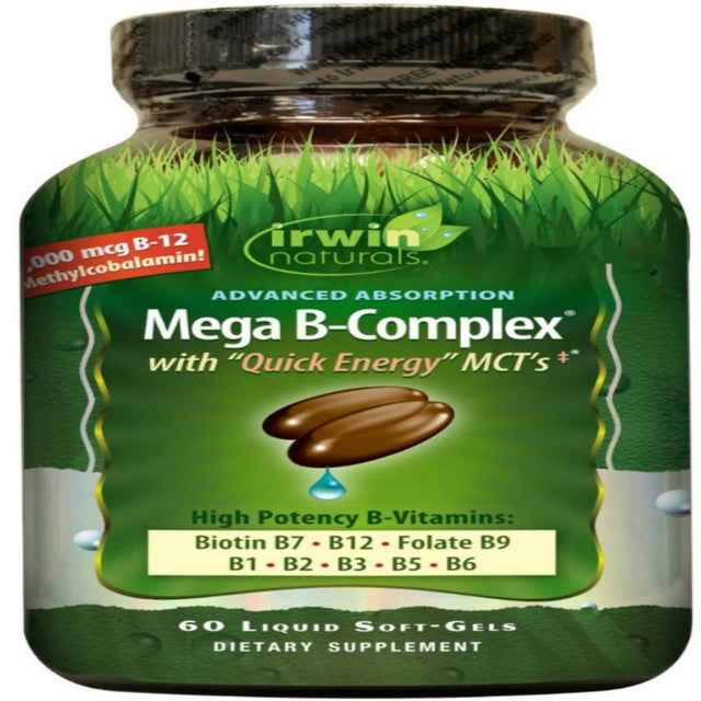 Irwin Naturals Mega B Complex Diet Supplement, 60 Count - 2 Packs