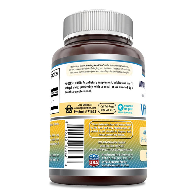Amazing Formulas Vitamin E 400IU Supplement | 100 Servings | 100 Softgels