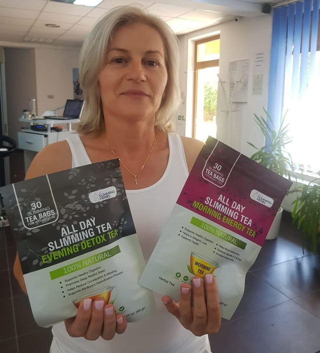 All Day Slimming Tea for Weight Loss - All Natural 30 Days Detox Tea That Flattens Tummy - Daytime Energy Boost Tea 30 Bag+ Evening Detox Tea 30 Bag