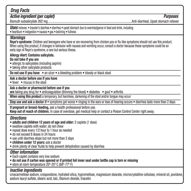 Kaopectate Multi-Symptom Anti-Diarrheal & Upset Stomach Relief Caplets, 42 Ct