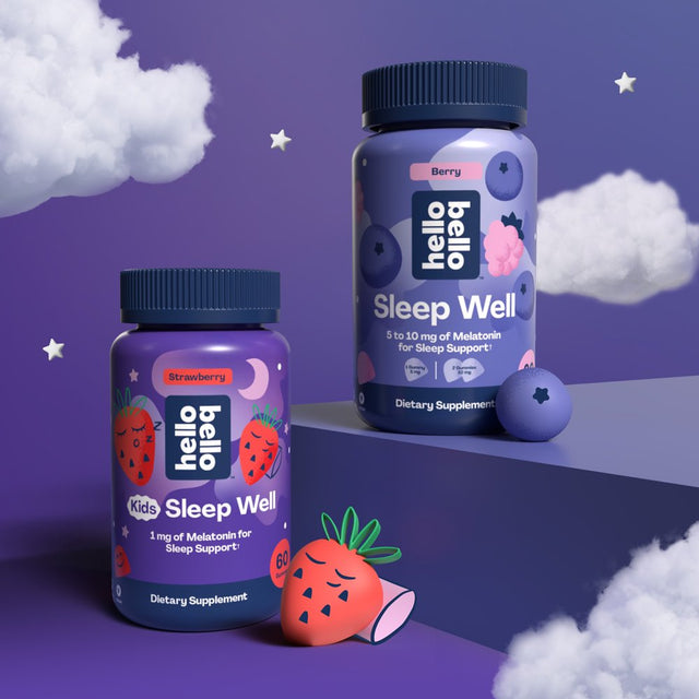 Hello Bello Kid'S Sleep Well, Strawberry Gummies with Melatonin for Sleep Support, 60Ct