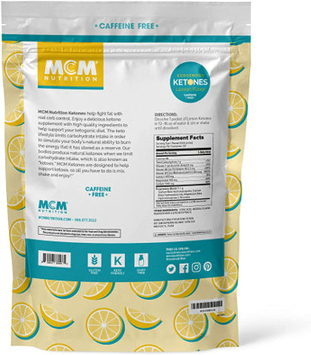 Exogenous Ketones Powder and BHB - Caffeine Free (Lemon) Keto Drink Mix & Fast Acting Ketosis Packets - Ketone Drink for Ketosis - Ketones Supplement for Ketosis (20 Keto Packets)