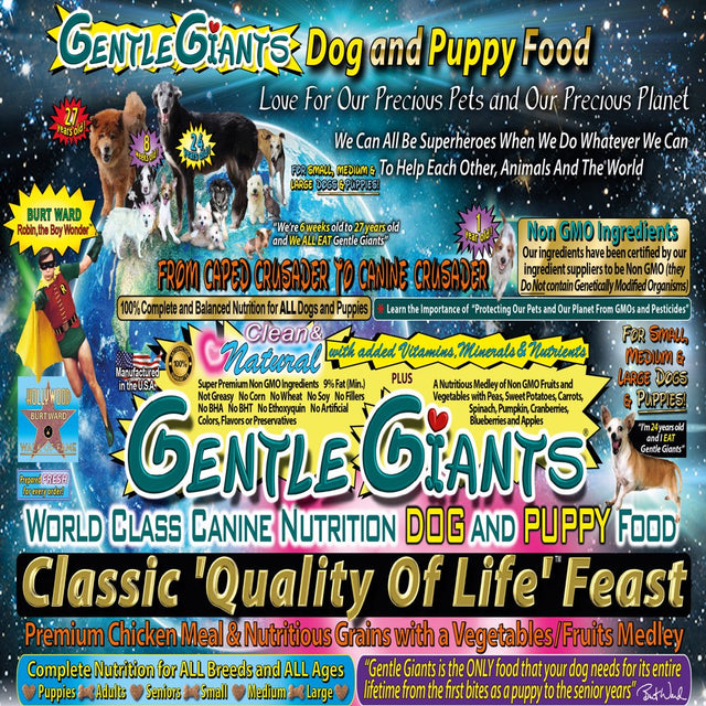 Gentle Giants World Class Canine Nutrition Dog and Puppy Food Classic Quality of Life Chicken Feast, 30-Lb