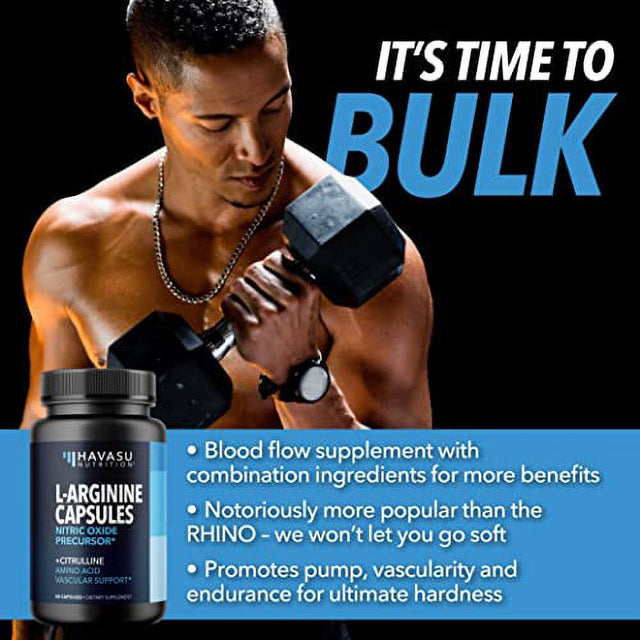 HAVASU NUTRITION L Arginine Male Enhancing Supplement from Nitric Oxide, 60 Capsules