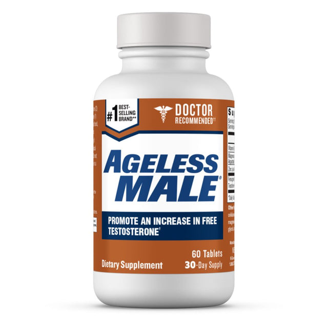 Ageless Male Free Testosterone Booster Tablets for Men, 60 Count