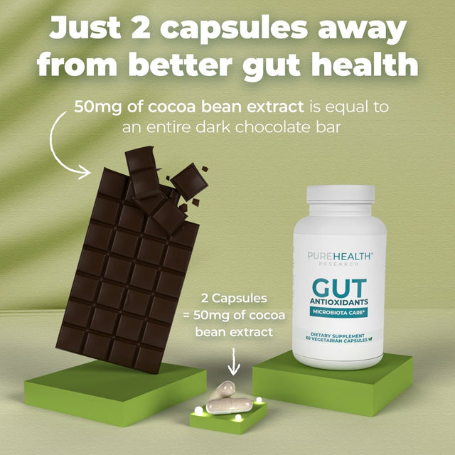 Gut Antioxidant Formula Gut Health Supplements - Antioxidant Supplements for Gut Health and Energy - anti Inflammatory Supplement by Purehealth Research, 3 Bottles